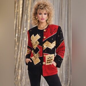 Alex Kim sz large multicolor lady’s blazer